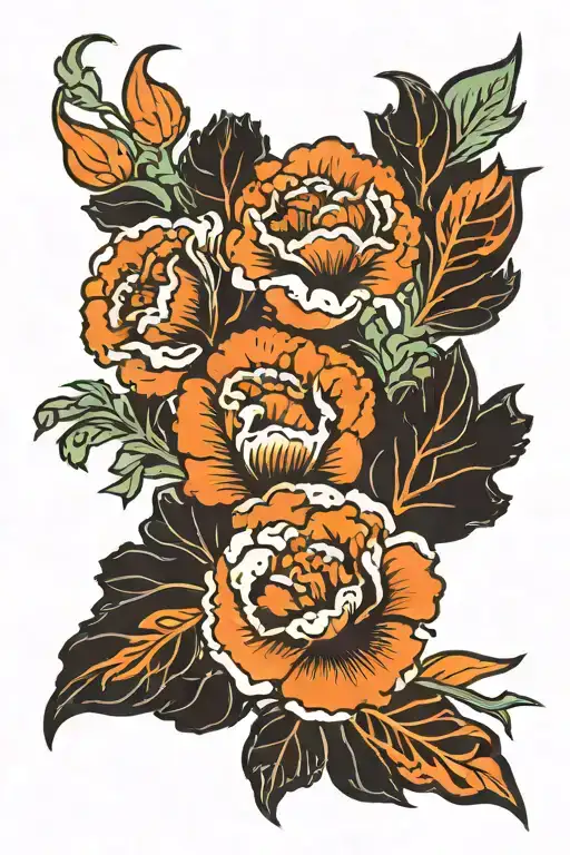 Black Carnations With Orange Highlights
