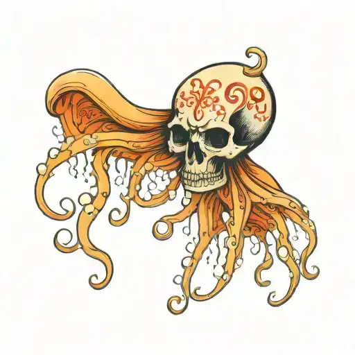 Mythological Jellyfish In The Shape Of A Skull