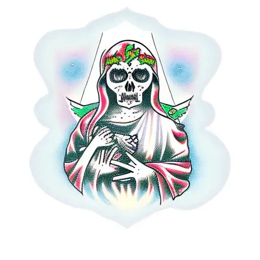 Santa Muerte Holding A Baby