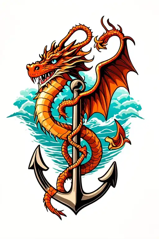 Dragon Flying Around Anchor