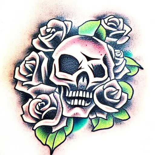 Skull With Roses