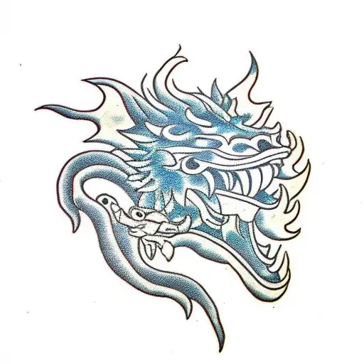 Lion Dragon Skull Sea