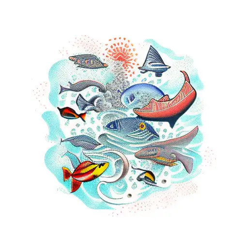 An Abstract Art Piece Inspired By Snorkeling Experiences