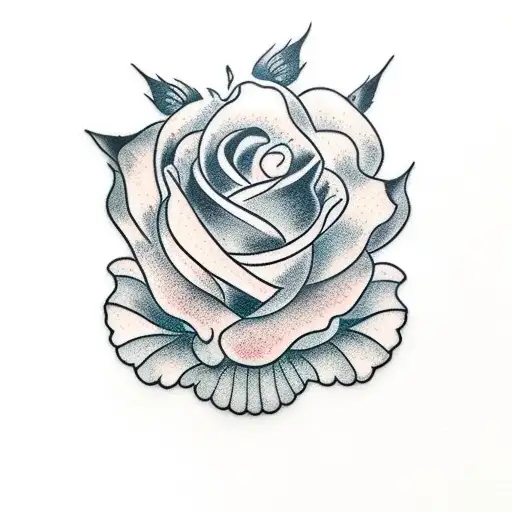 Wild Rose With A Dark Gradient Center And Black Leaves