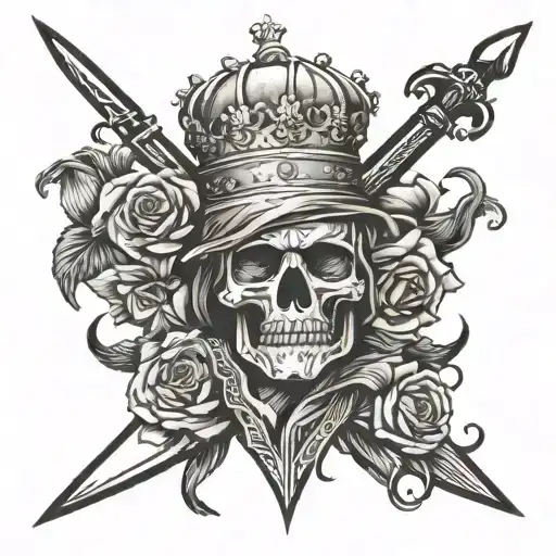 War Wearing A Crown With A Halberd