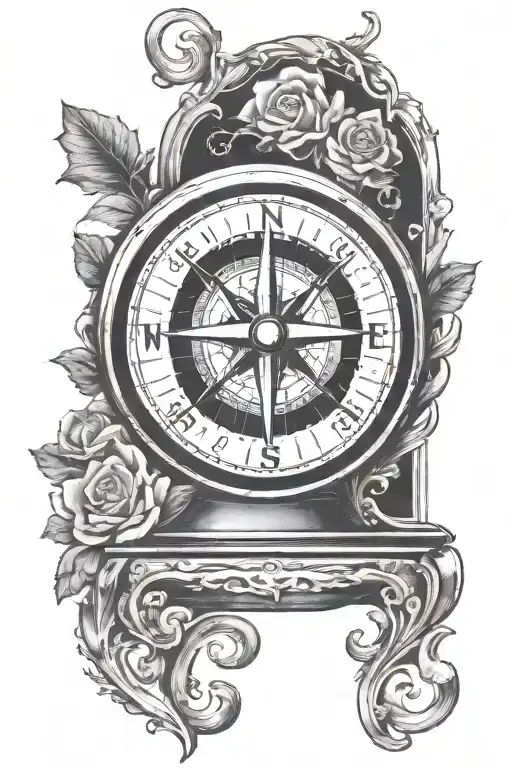 Compass Inside Of A Crystal Ball Half Sleeve Tatto