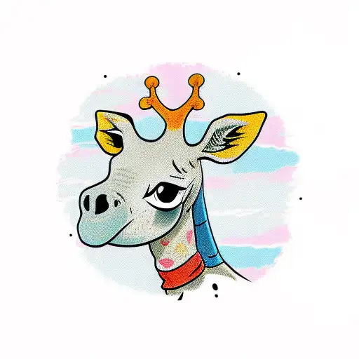 Cartoon Giraffe Wearing A Turtleneck Sweater