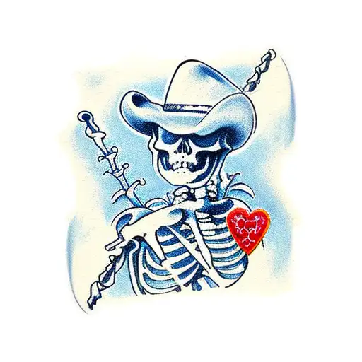 Skeleton Cowboy Playing Cards