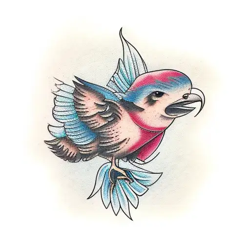 Hummbird With Rose Flower Forearm