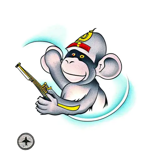 Monkey Holding Banjo