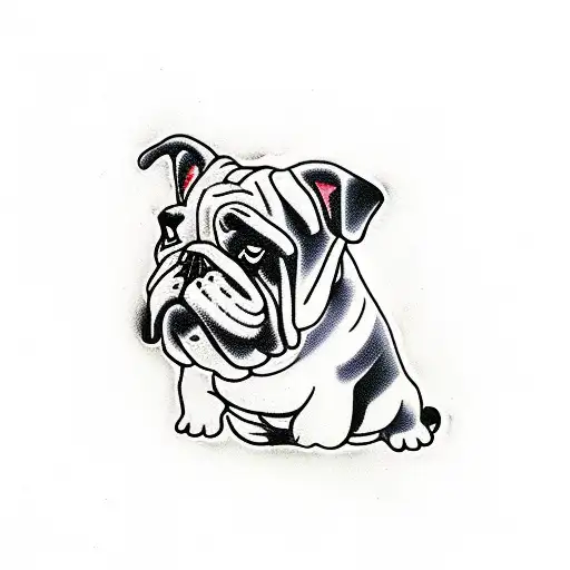 An English Bulldog Hellfire On Background