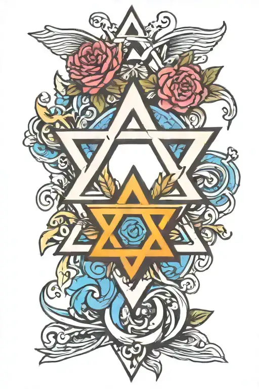 Star Of David Symbol Surrounded
