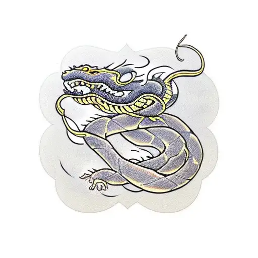 Snake With Chinese Dragon