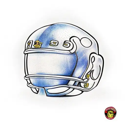 Traditional Style Football Helmet With A Dance Shoe And Boxing Glove Intertwined