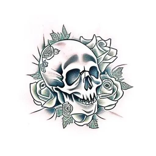 Skull With Roses