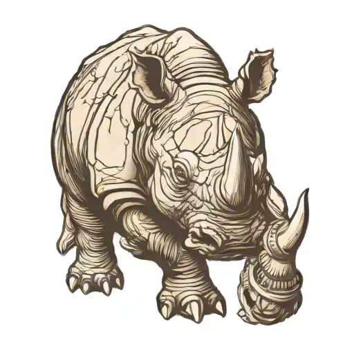 Half Finished 3D Printed Rhino