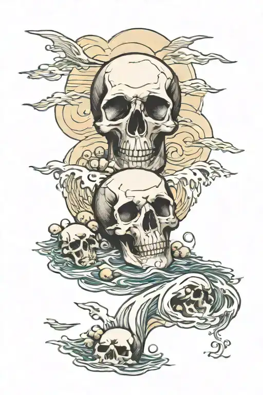 Skull Rocks Ocean Scene