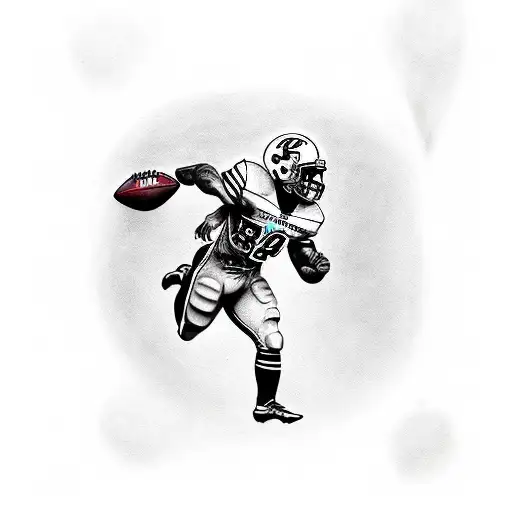 Create A Tattoo Featuring A Football Player And A Sprinter In Action