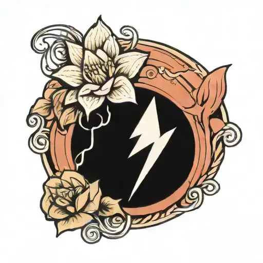 Lightning Bolt And Lotus Flower