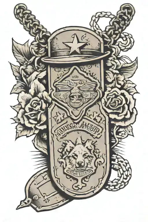 Military Dog Tags Reading Austin With War Background