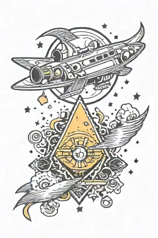 Life Is Money With The Moon And Cards And Spaceship Taking Off