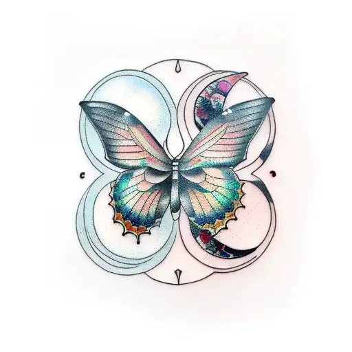 Butterfly With Moon Phases