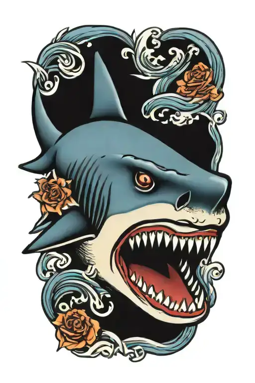 Shark With Mouth Wide Open