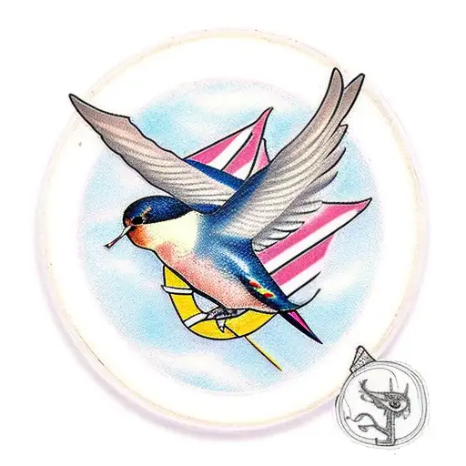 Swallow With A Pink Line On The Chest
