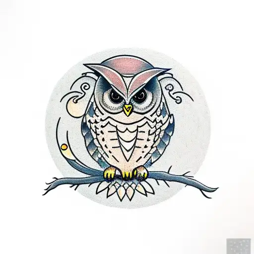 Owl In Front Of Moon Masculine