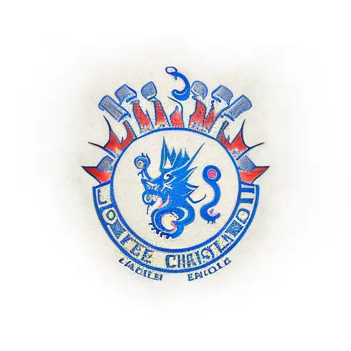 Chelsea Logo With Dragon Around It