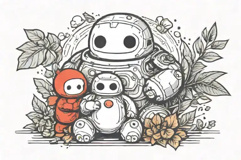 Baby Baymax Beside Baby Groot