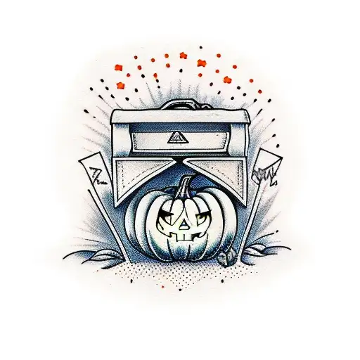 Pumpkin Under Mailbox