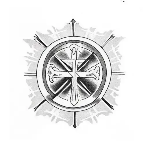 Upside Down Christ Cross Broken Into Pieces