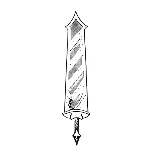 A Black Arrow With A Steel Sword