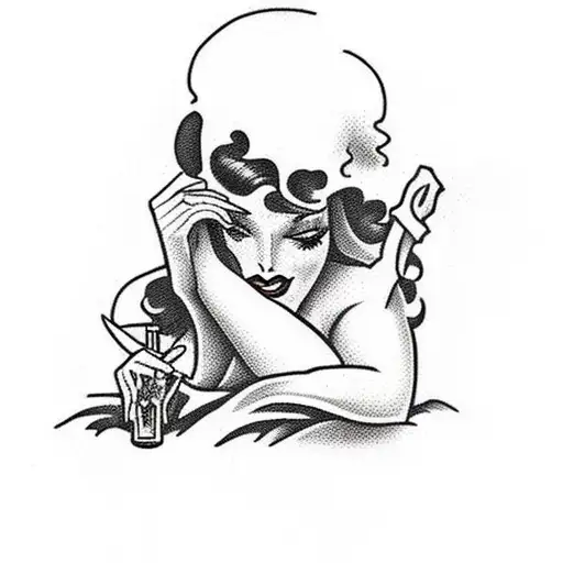 Jesus On The Cross But It's A Sexy Pinup Girl