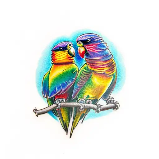 Two-headed Rainbow Lorikeet