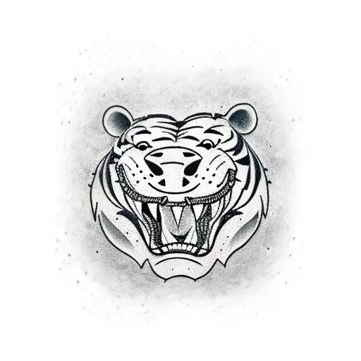 Tattoo Of A Crocodile Headed Tiger