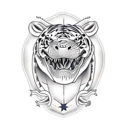 Crocodile Head With Tiger Body