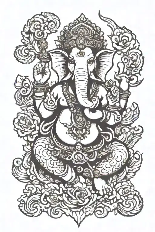 Ganesh With Dragon