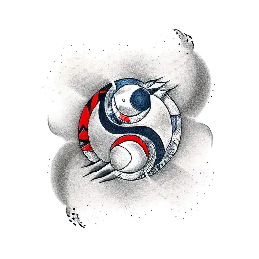 Ying Yang One Side Representing Wisconsin And One Side Representing Texas