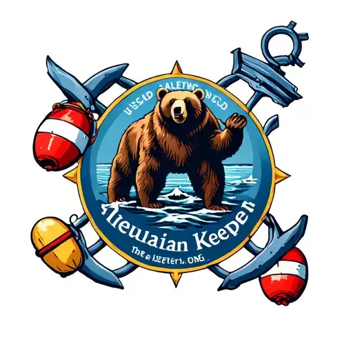 Uscg Nautical The Aleutian Keeper Logo With Bear And Buoys