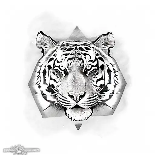 Tattoo Of A Tiger With The Head Of A Crocodile