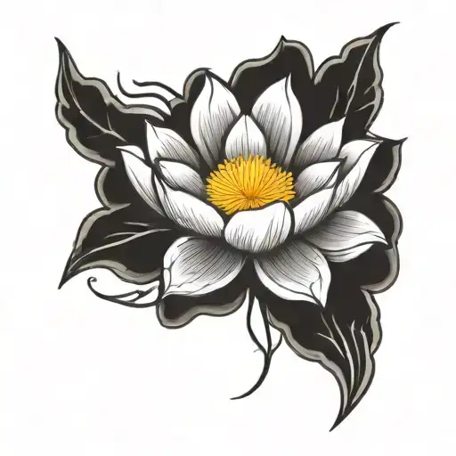 Lightning Behind A Lotus Flower