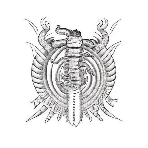 Centipede Black And White