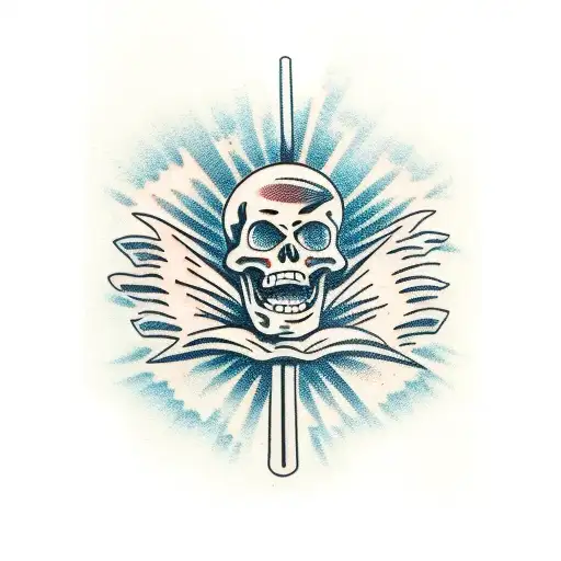 Skeleton Fist Breaking Stick