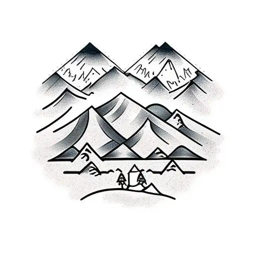 Mountain Scene With Road And Wife And Kids