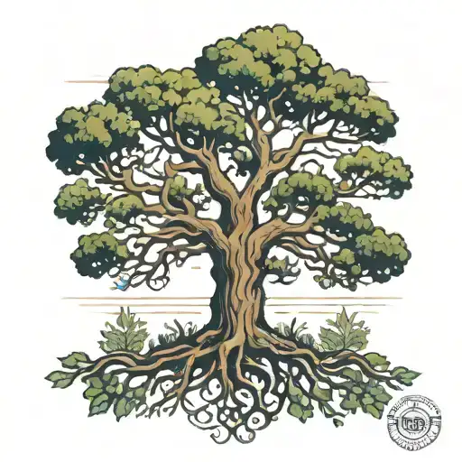 Symmetrical Oak Tree