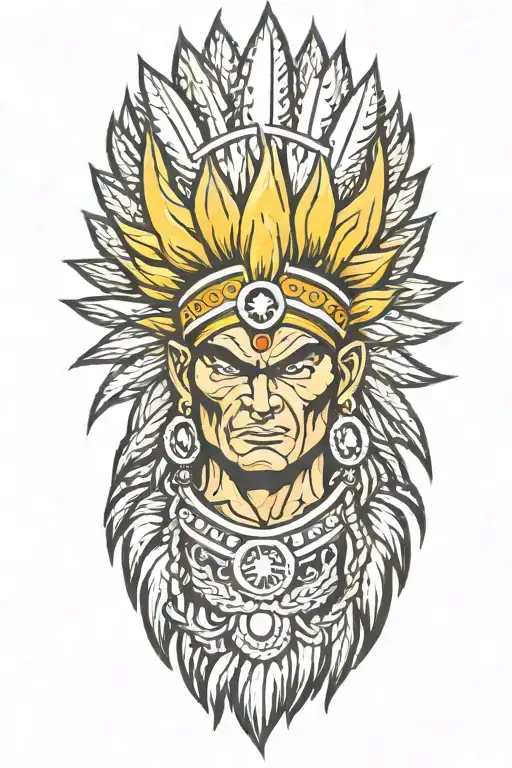 Super Saiyan With Indian Headress