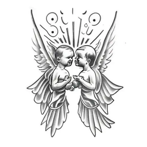 Angel And Devil Baby Whispering In Ear