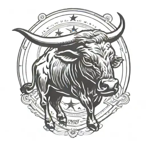 Texas Outline And Bull